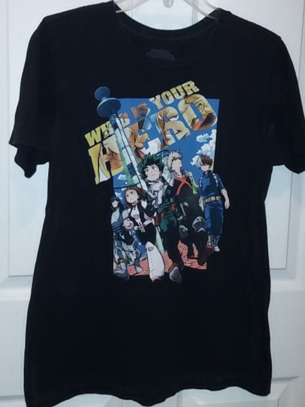 My Hero Academia WHO IS YOUR HERO SHIRT ❤️ Inspired by Movie Mens/Adult Sz M